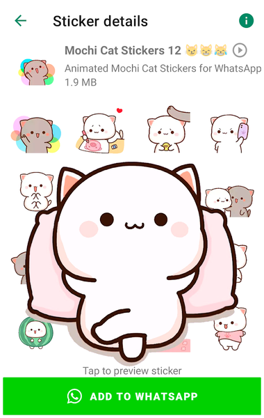 Animated Mochi Cat Stickers - عکس برنامه موبایلی اندروید