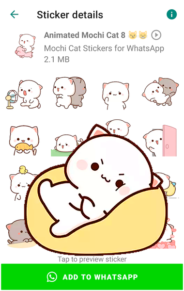 Animated Mochi Cat Stickers - Image screenshot of android app
