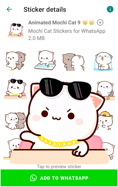 Animated Mochi Cat Stickers - Image screenshot of android app