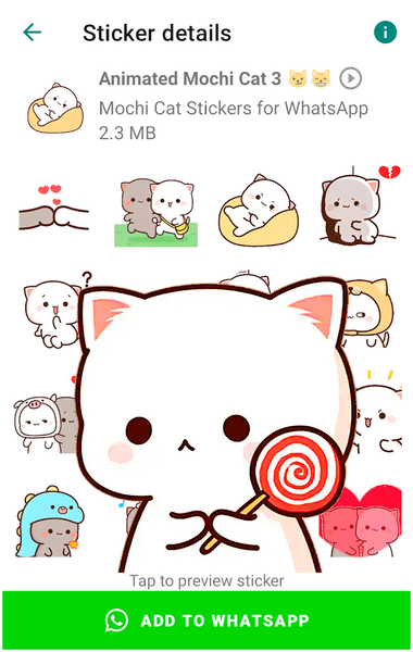 Animated Mochi Cat Stickers - Image screenshot of android app