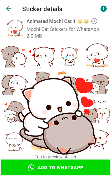 Animated Mochi Cat Stickers - Image screenshot of android app