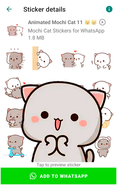 Animated Mochi Cat Stickers - Image screenshot of android app