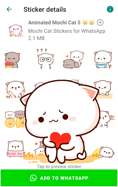 Animated Mochi Cat Stickers - Image screenshot of android app