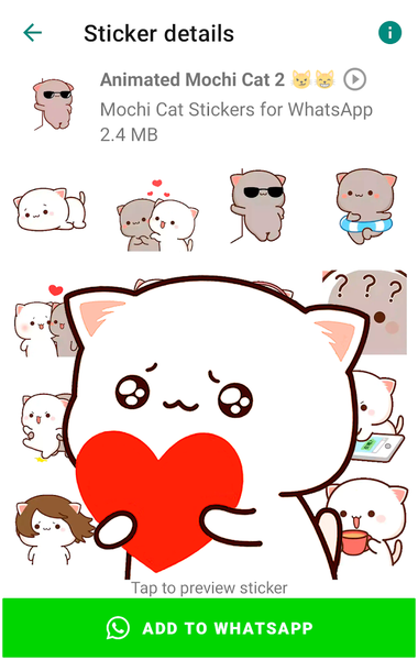 Animated Mochi Cat Stickers - Image screenshot of android app