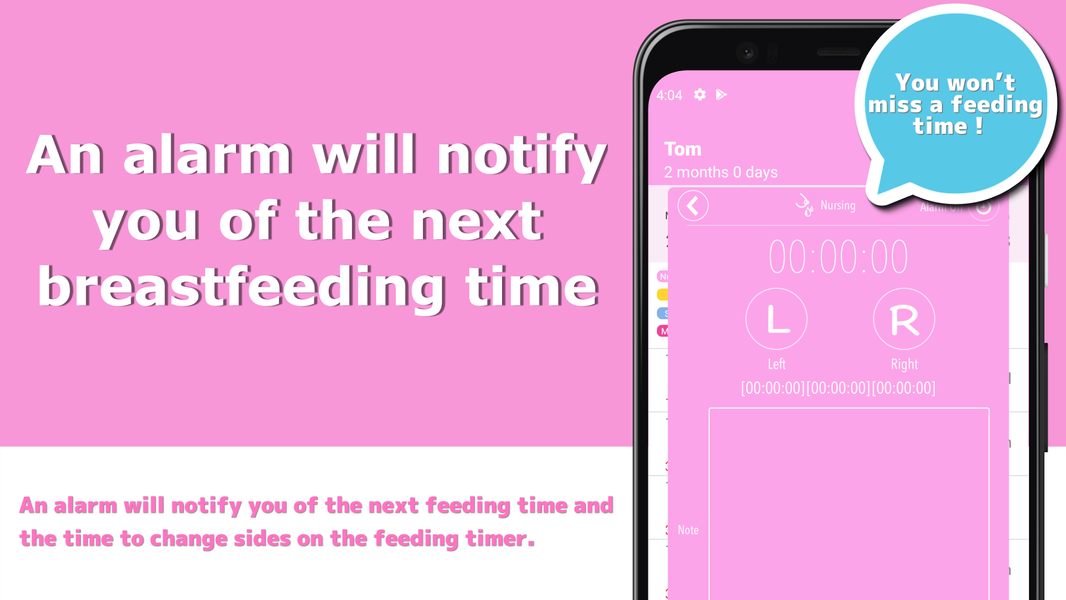 Milk Time - Timer for nursing - عکس برنامه موبایلی اندروید