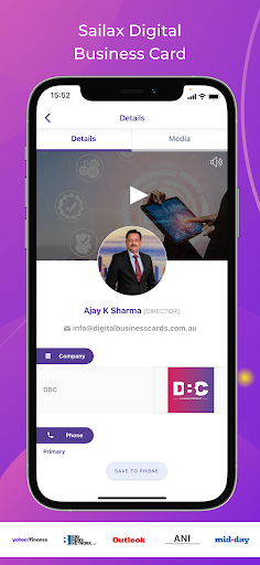 Sailax DBC - Business Card App - عکس برنامه موبایلی اندروید