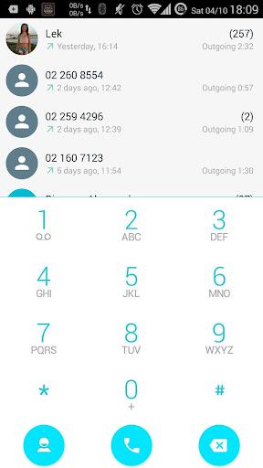 Dialer Theme Droid L White - Image screenshot of android app