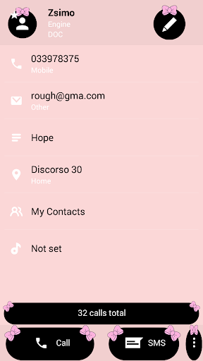 Dialer Theme Ribbon PinkPastel - Image screenshot of android app