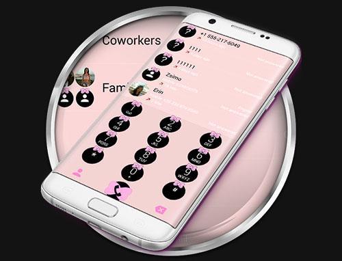 Dialer Theme Ribbon PinkPastel - Image screenshot of android app
