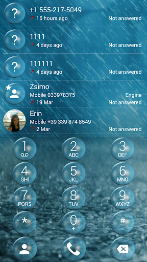 Dialer Theme Bubble Rain drupe - Image screenshot of android app