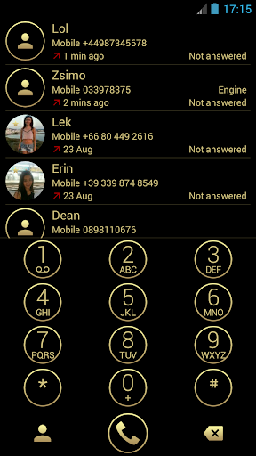 Dialer Theme Circle Black Gold - Image screenshot of android app