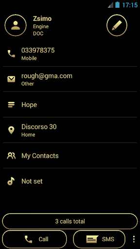 Dialer Theme Circle Black Gold - Image screenshot of android app