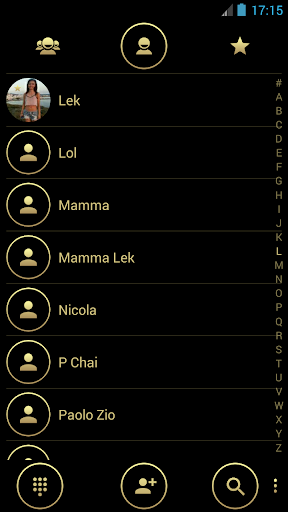 Dialer Theme Circle Black Gold - Image screenshot of android app