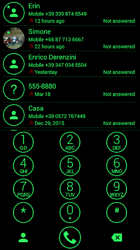 Dialer Theme Circle Green - عکس برنامه موبایلی اندروید