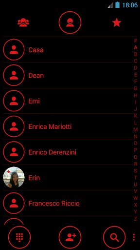 Dialer Theme Circle Black Red - عکس برنامه موبایلی اندروید