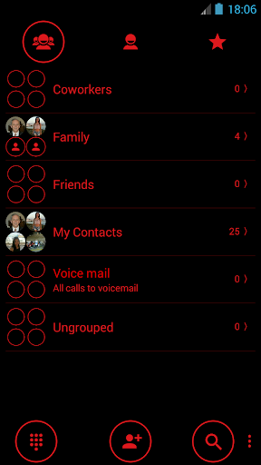 Dialer Theme Circle Black Red - Image screenshot of android app