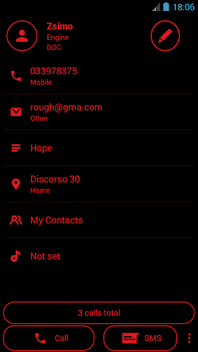 Dialer Theme Circle Black Red - Image screenshot of android app