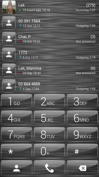 Dialer Theme Brushed Glass - Image screenshot of android app