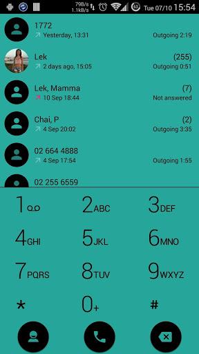 Dialer theme Flat Aqua - Image screenshot of android app