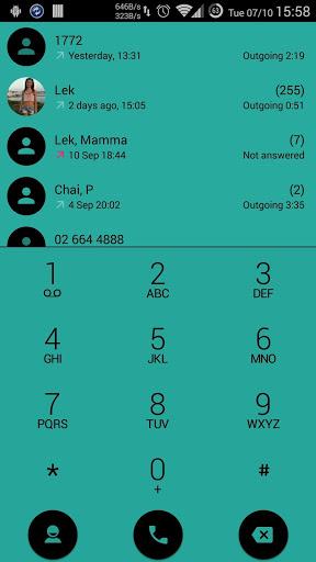 Dialer theme Flat Aqua - Image screenshot of android app