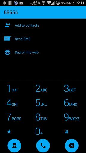 Dialer Theme Flat Black Blue - عکس برنامه موبایلی اندروید