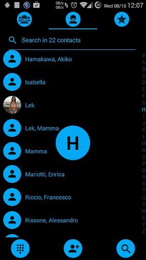 Dialer Theme Flat Black Blue - عکس برنامه موبایلی اندروید