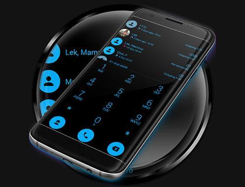 Dialer Theme Flat Black Blue - عکس برنامه موبایلی اندروید