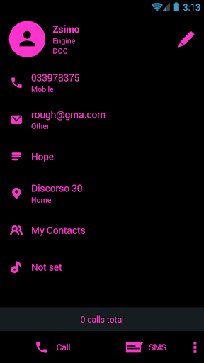 Dialer Theme Flat Black Pink - عکس برنامه موبایلی اندروید