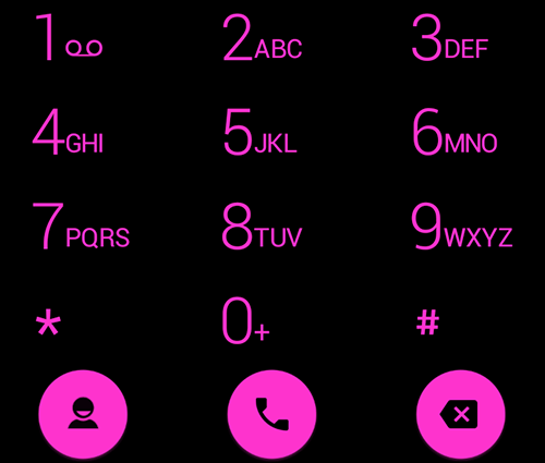 Dialer Theme Flat Black Pink - عکس برنامه موبایلی اندروید