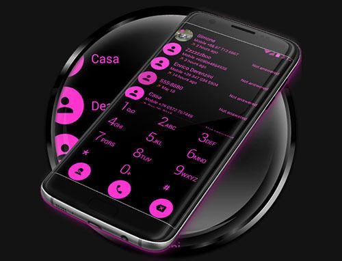 Dialer Theme Flat Black Pink - عکس برنامه موبایلی اندروید