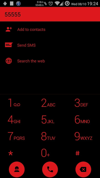 Dialer Theme Flat Black Red - عکس برنامه موبایلی اندروید