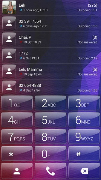 Dialer Theme Polygon Glass - Image screenshot of android app