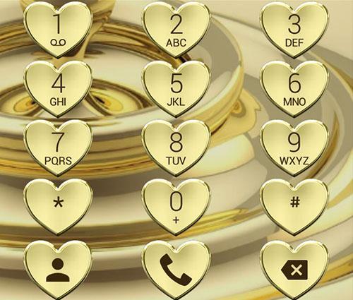 Dialer Hearts Gold Theme - عکس برنامه موبایلی اندروید