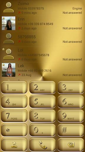 Dialer Theme Solid Gold drupe - Image screenshot of android app