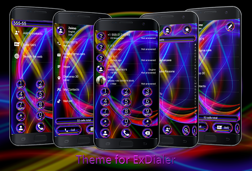 Dialer Theme Neon Abstract - Image screenshot of android app