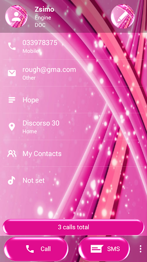Dialer Theme Sparkling Pink - Image screenshot of android app