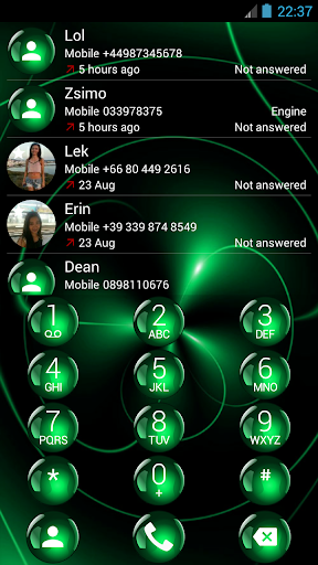 Dialer Theme Spheres Green - عکس برنامه موبایلی اندروید