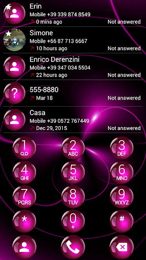 Dialer Theme Sphere Pink drupe - Image screenshot of android app