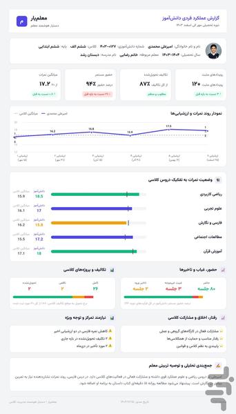 معلمیار | دستیار هوشمند مدیریت کلاس - عکس برنامه موبایلی اندروید