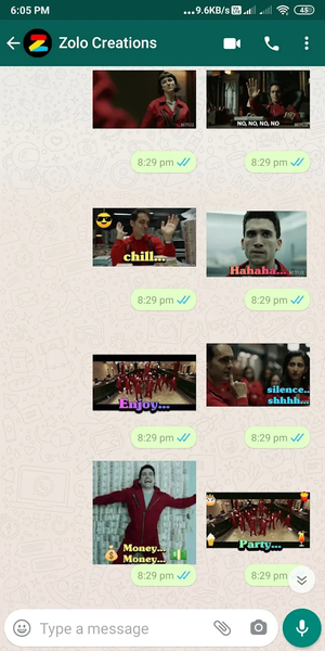 Money Heist Stickers (Animated - Image screenshot of android app