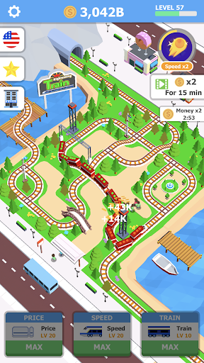 Idle Sightseeing Train - Game of Train Transport - Gameplay image of android game