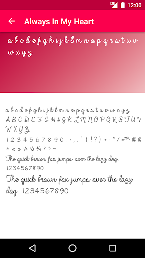 Romance Fonts Keyboard - Image screenshot of android app