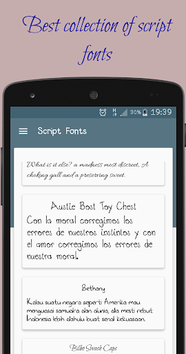 Script Fonts for FlipFont - عکس برنامه موبایلی اندروید