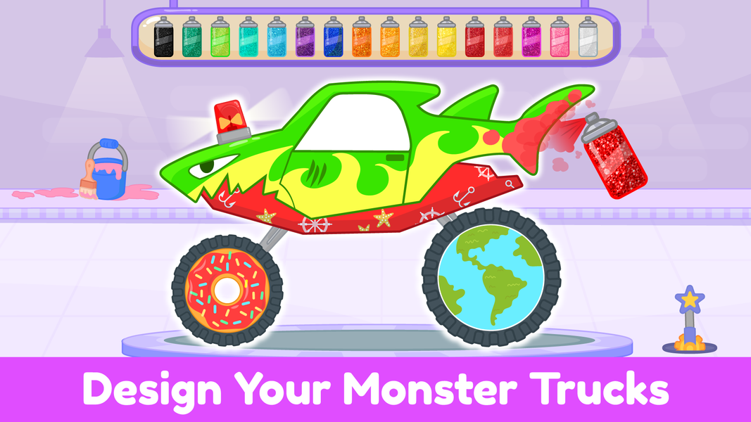 Monster Truck Kids Car Games - عکس بازی موبایلی اندروید