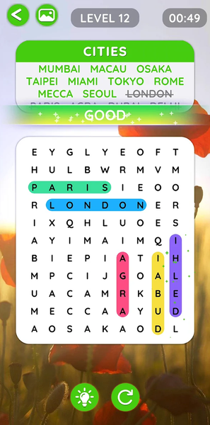 Word Search: Fun word puzzles - Gameplay image of android game
