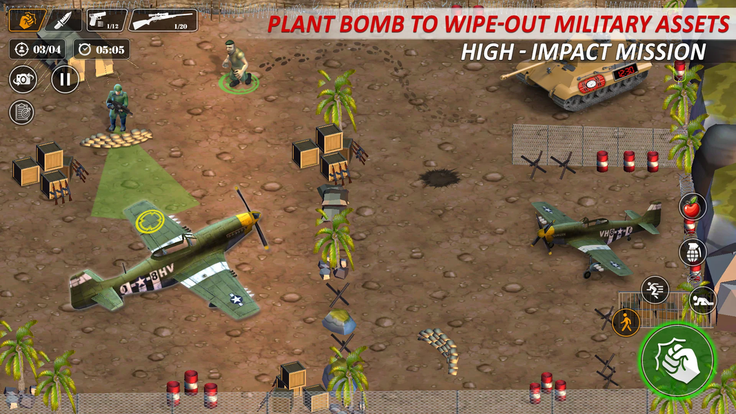 Commando Survival War Game WW2 - Gameplay image of android game