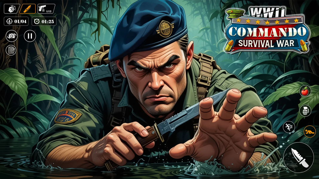 Commando Survival War Game WW2 - Gameplay image of android game