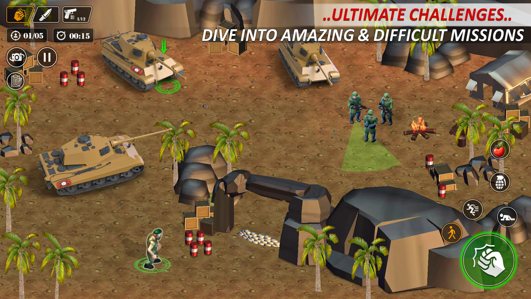 Commando Survival War Game WW2 - Gameplay image of android game