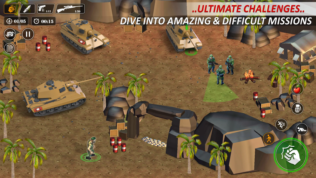 Commando Survival War Game WW2 - Gameplay image of android game