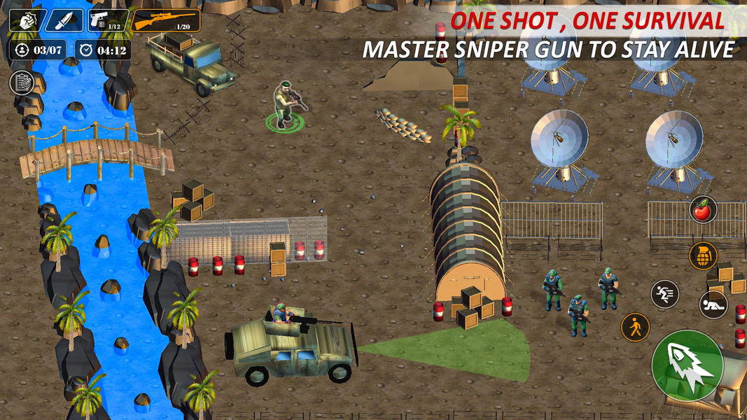 Commando Survival War Game WW2 - Gameplay image of android game